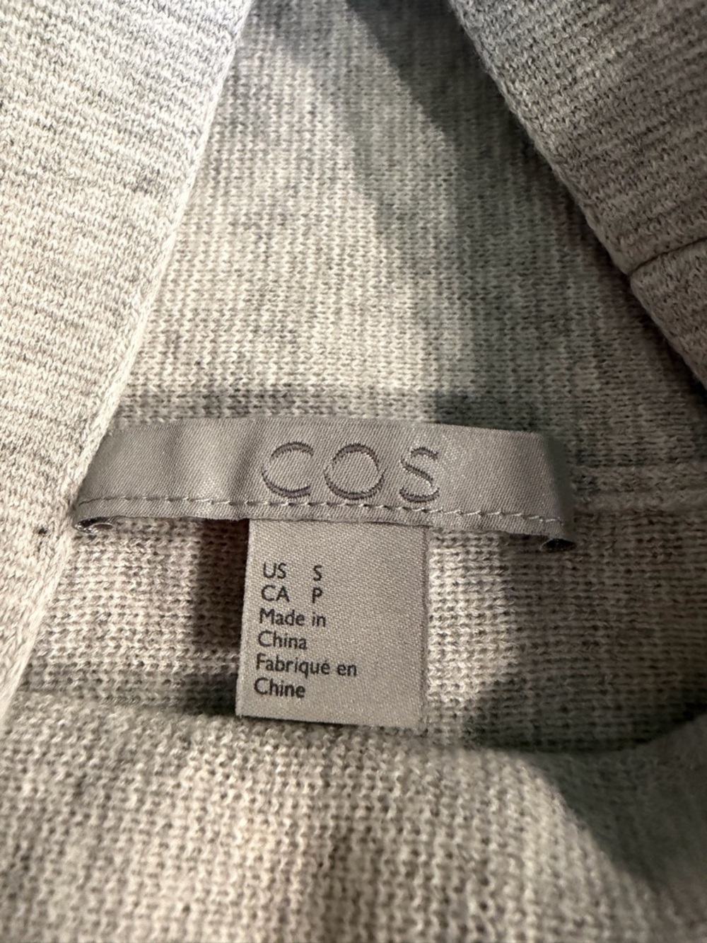 COS Pale Gray Funnel Neck Sweater Size S - Picture 3 of 5